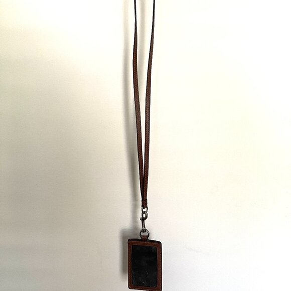 Coach Accessories - Coach Brown Leather ID Lanyard